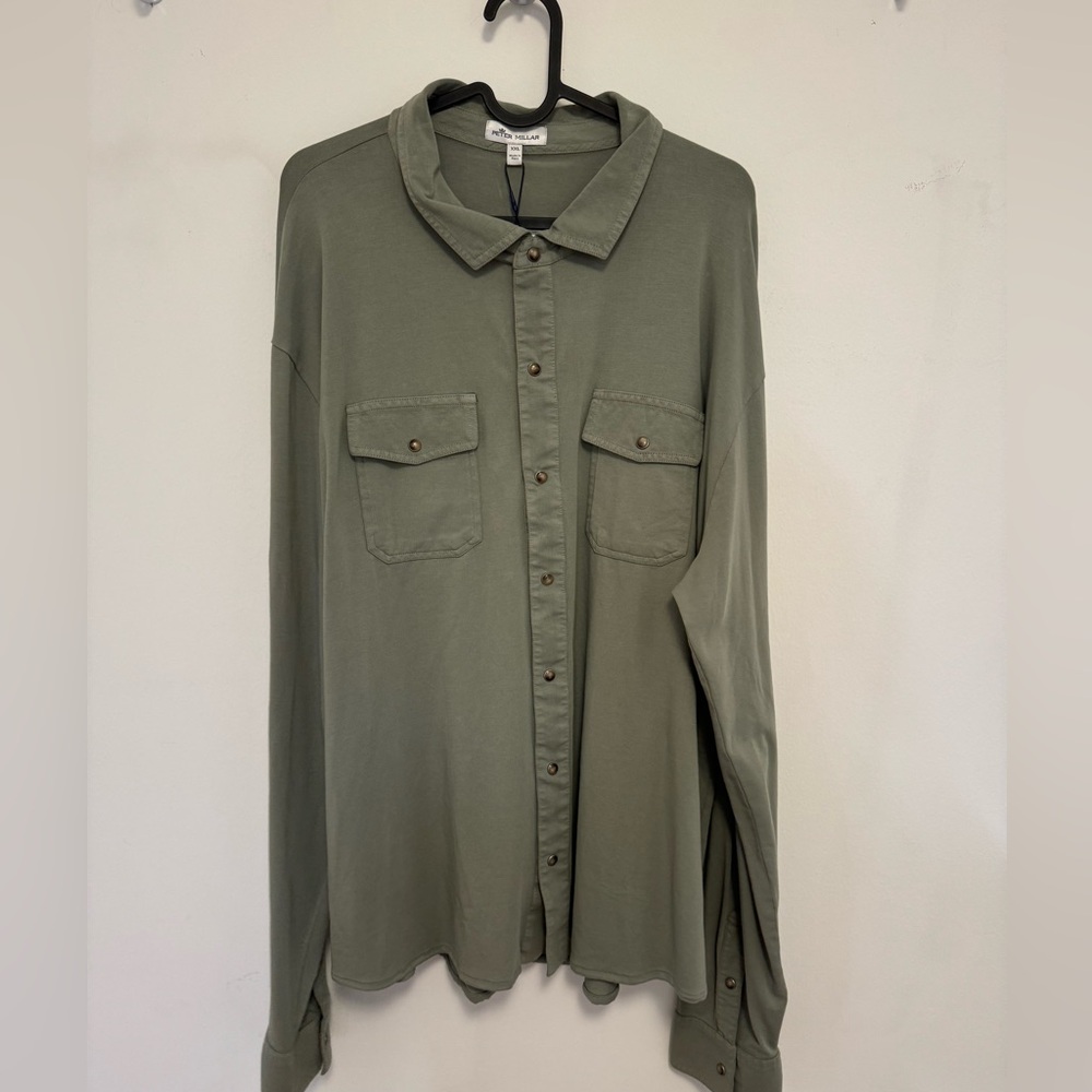 NWT Peter Millar Sage Green Western Inspired Button Down XXL